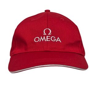 NEW Authentic OMEGA Watch Red & White Baseball Cap Hat Rue Jakob Stampfli Gift